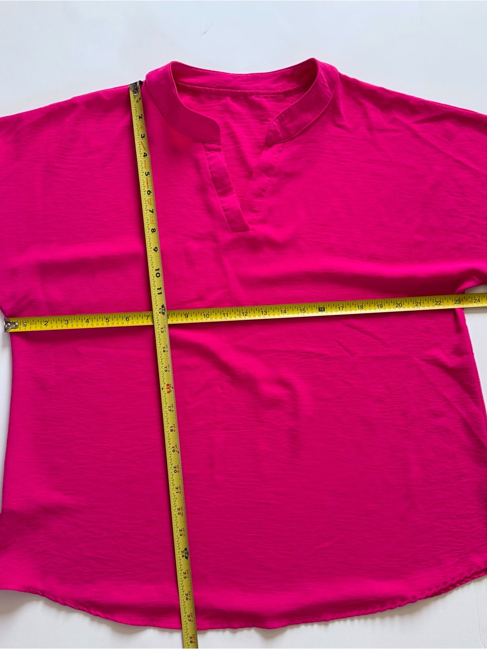 Women’s Fuchsia Notch-Neck Cap Sleeve Top - Picture 4 of 6